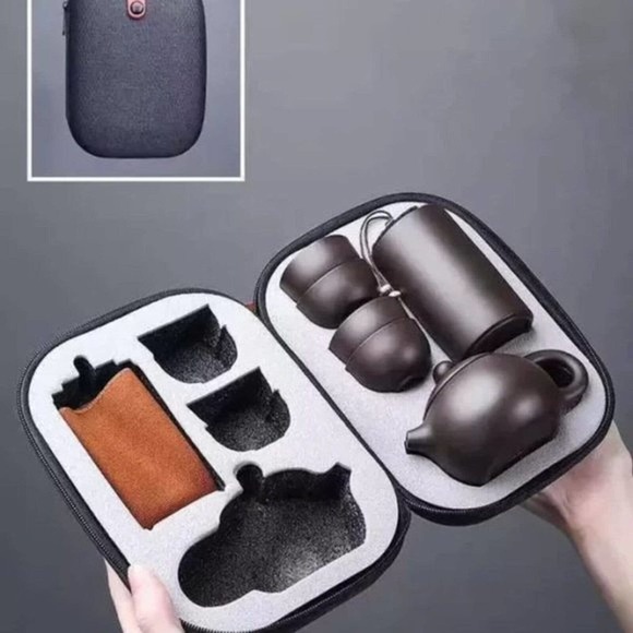 Ceramic Tea Set with Travel Case for Travel Home Outdoor and Office - Picture 2 of 6